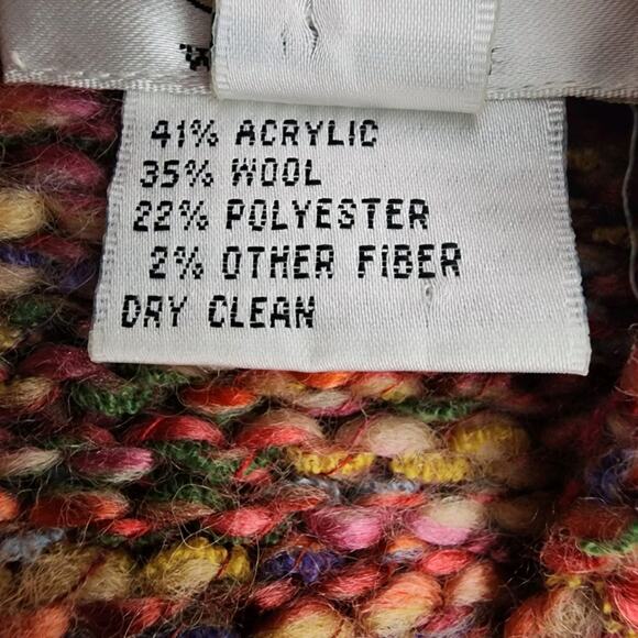 Vintage Talbots Womens Sweater Vest Colorful Knit Wool Confetti Y2K Snap Front X - Picture 9 of 9